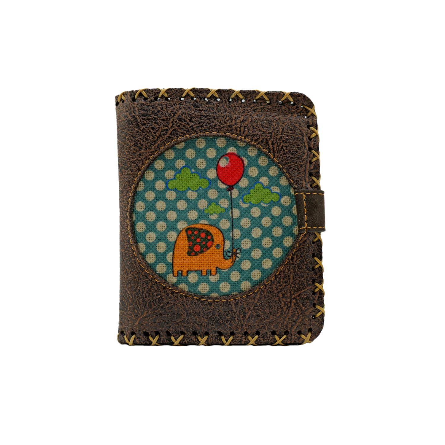 Playful Elephant Leather Handbag & Wallet Set Of Two – Coffee Brown