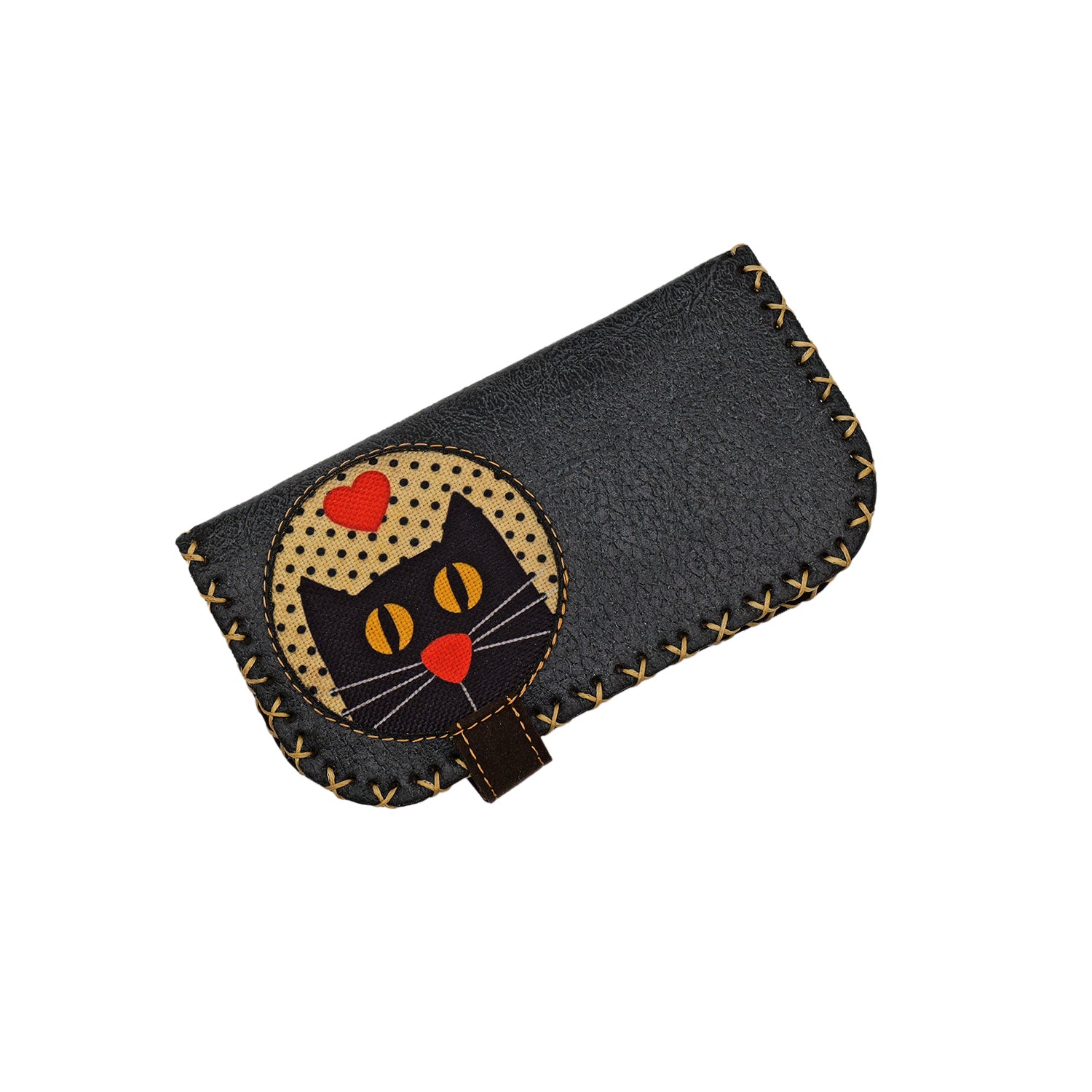 Charming Black Cat Leather Handbag & Wallet Set Of Three – Charcoal Gray