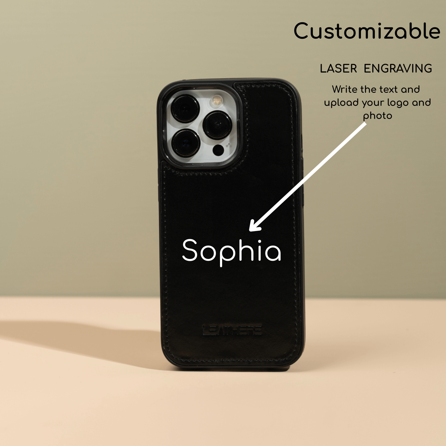 iPhone 16 Series Black Leather Case - Austin