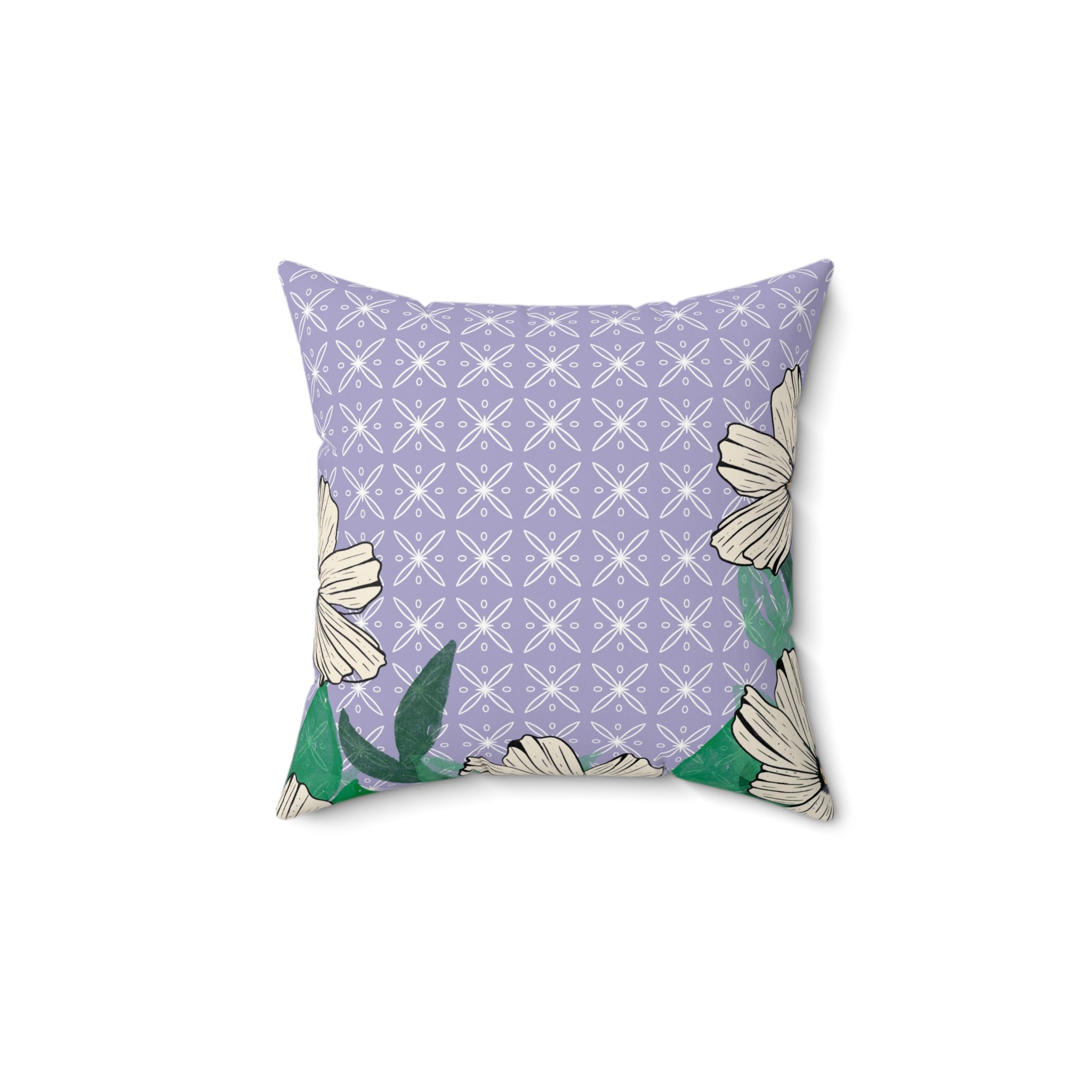 Artistic Mother and Child Throw Pillow - Floral Design