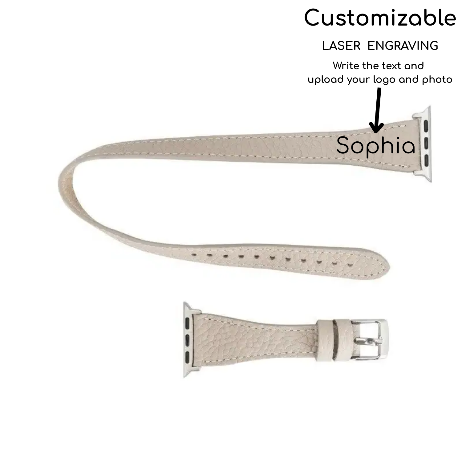 Luxury Double Wrap Rose Gold Leather Apple Watch Band - San Diego