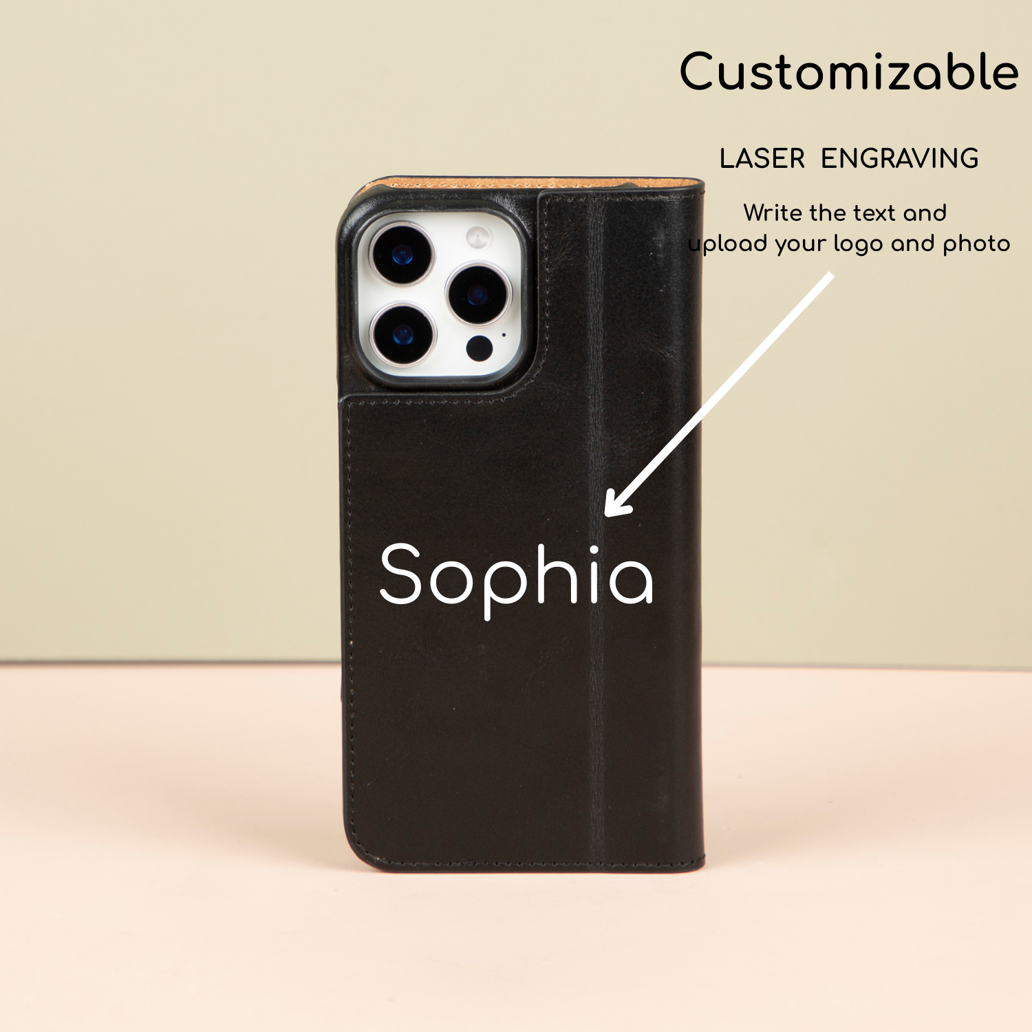 iPhone 16 Series Leather Wallet Case - Black - Seoul