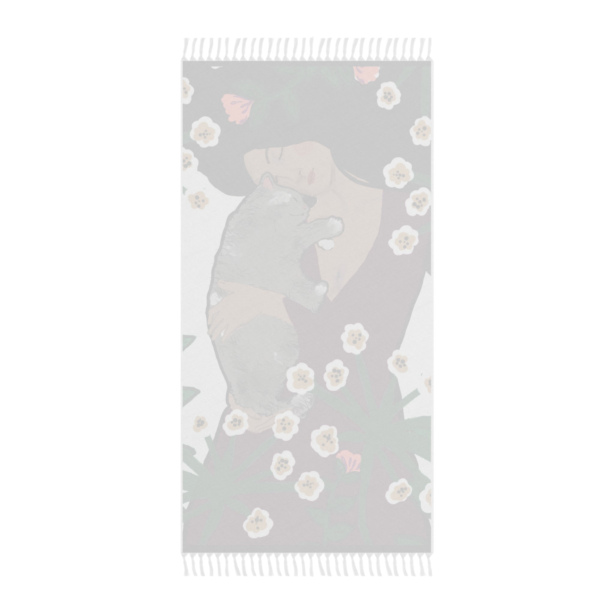 Boho Beach Towel with Cat Design – Perfect for Summer & Relaxation