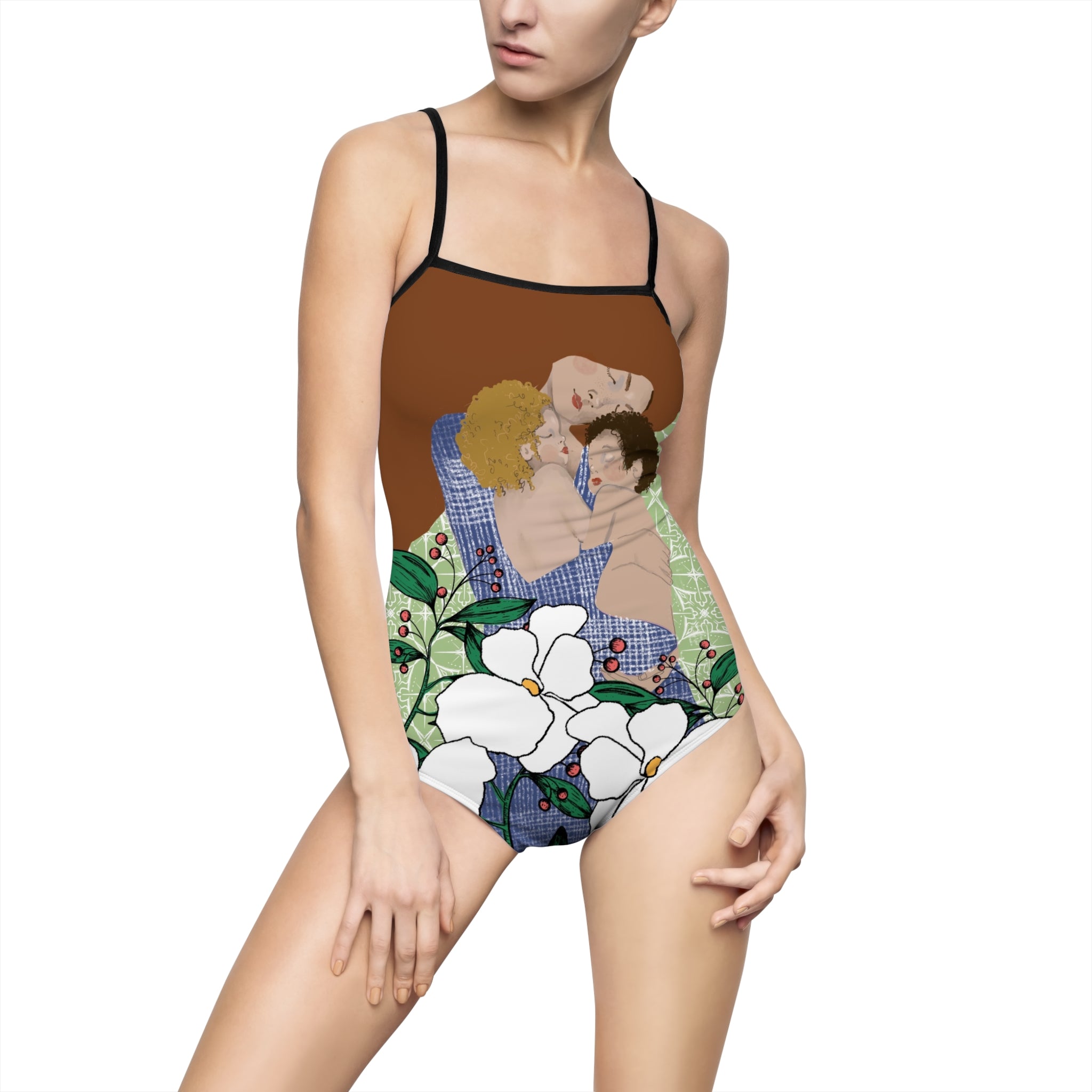 Romantic Floral Women's One-Piece Swimsuit - Perfect for Summer Beach Days