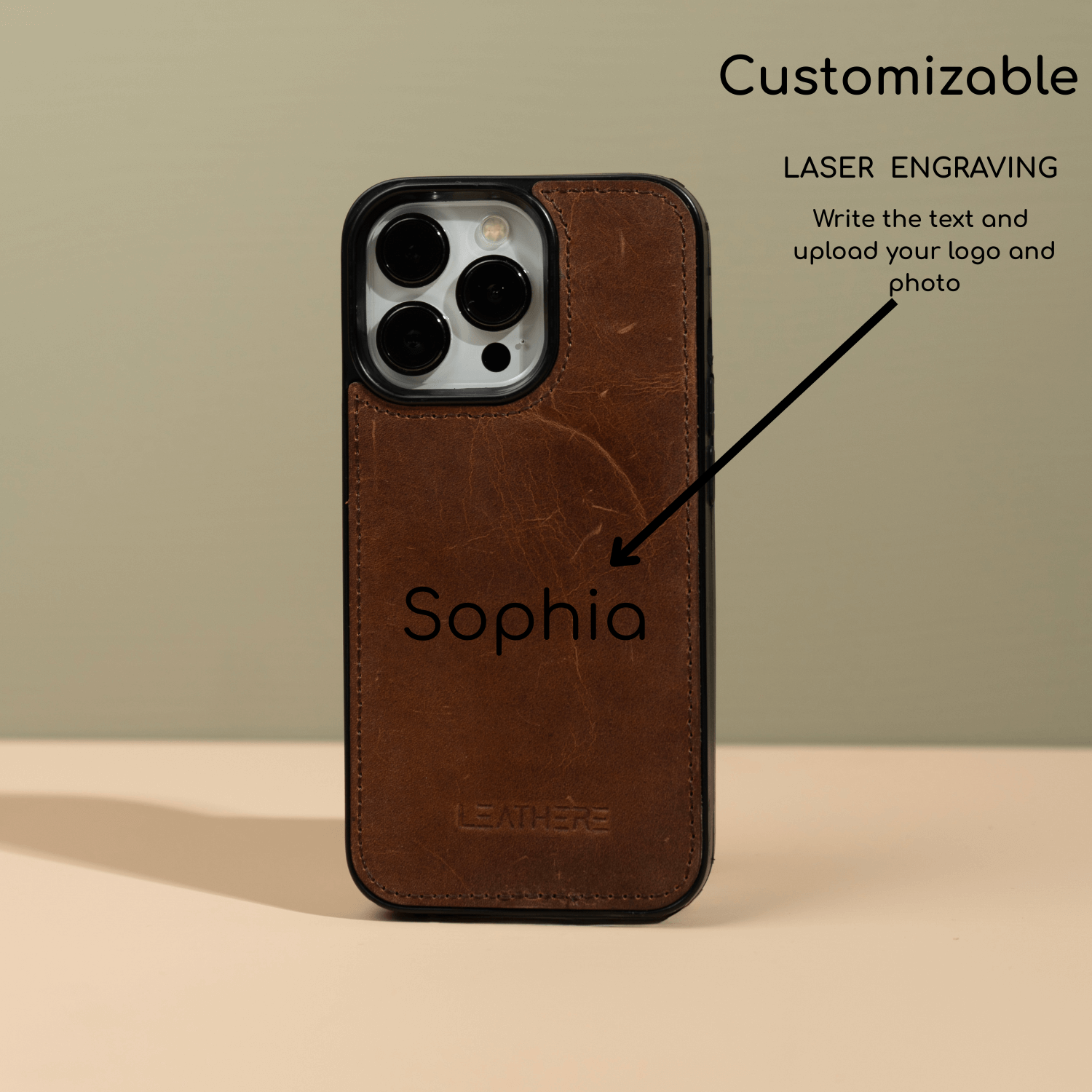 iPhone 14 Series Dark Brown Leather Case - Austin