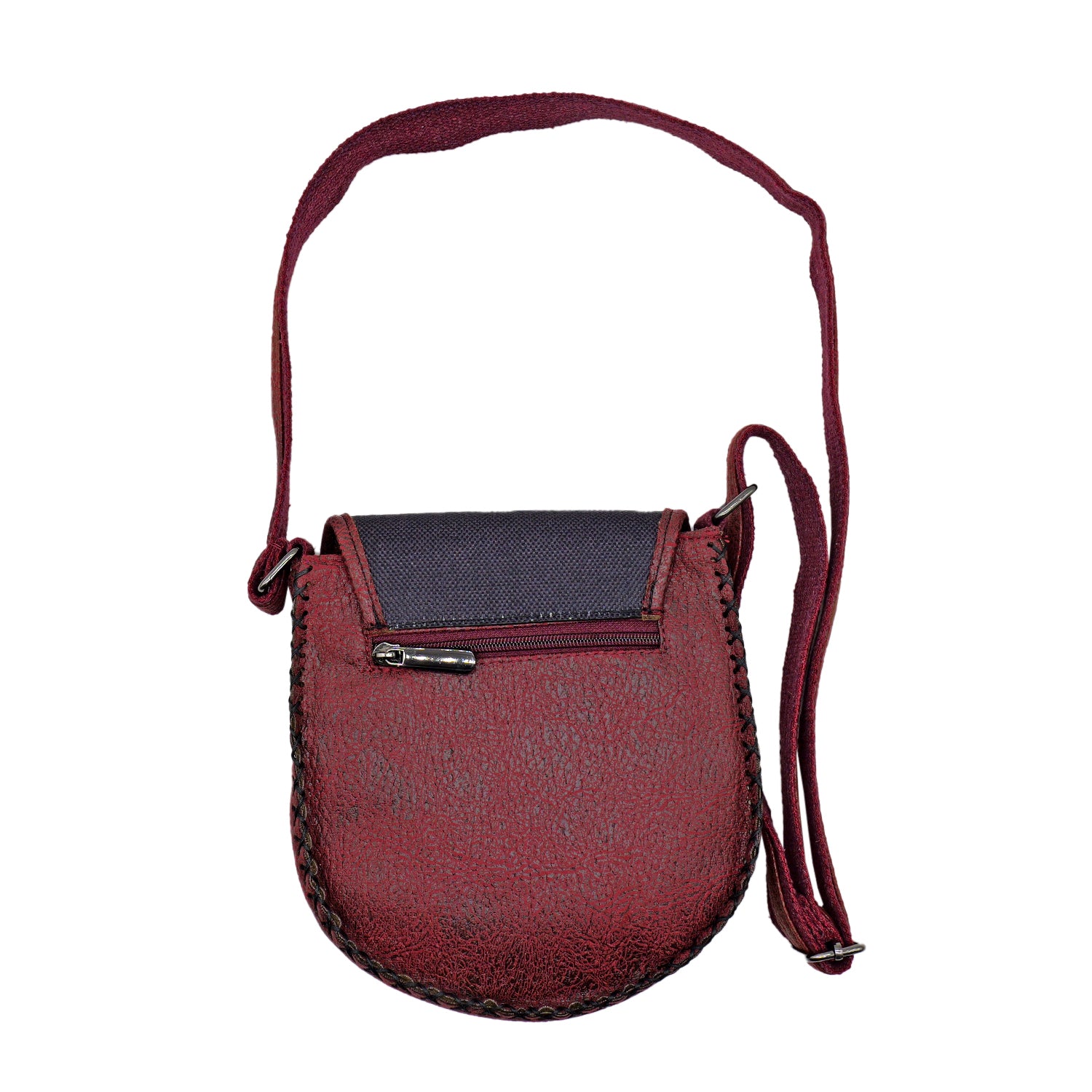 Charming Black Cat Leather Handbag & Large Wallet Set Of Two - Burgundy