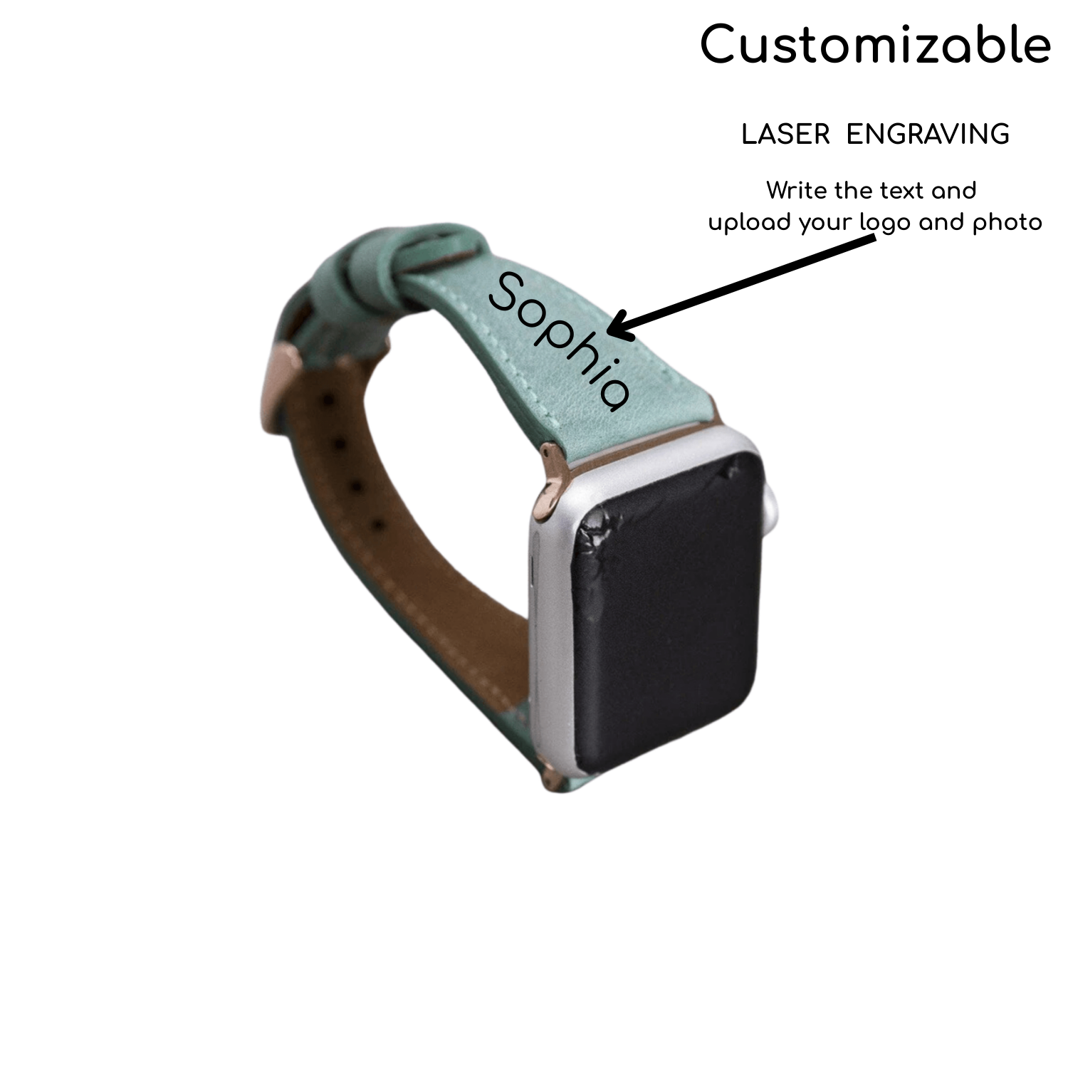 Classic Light Mint Green Leather Apple Watch Band - Dallas