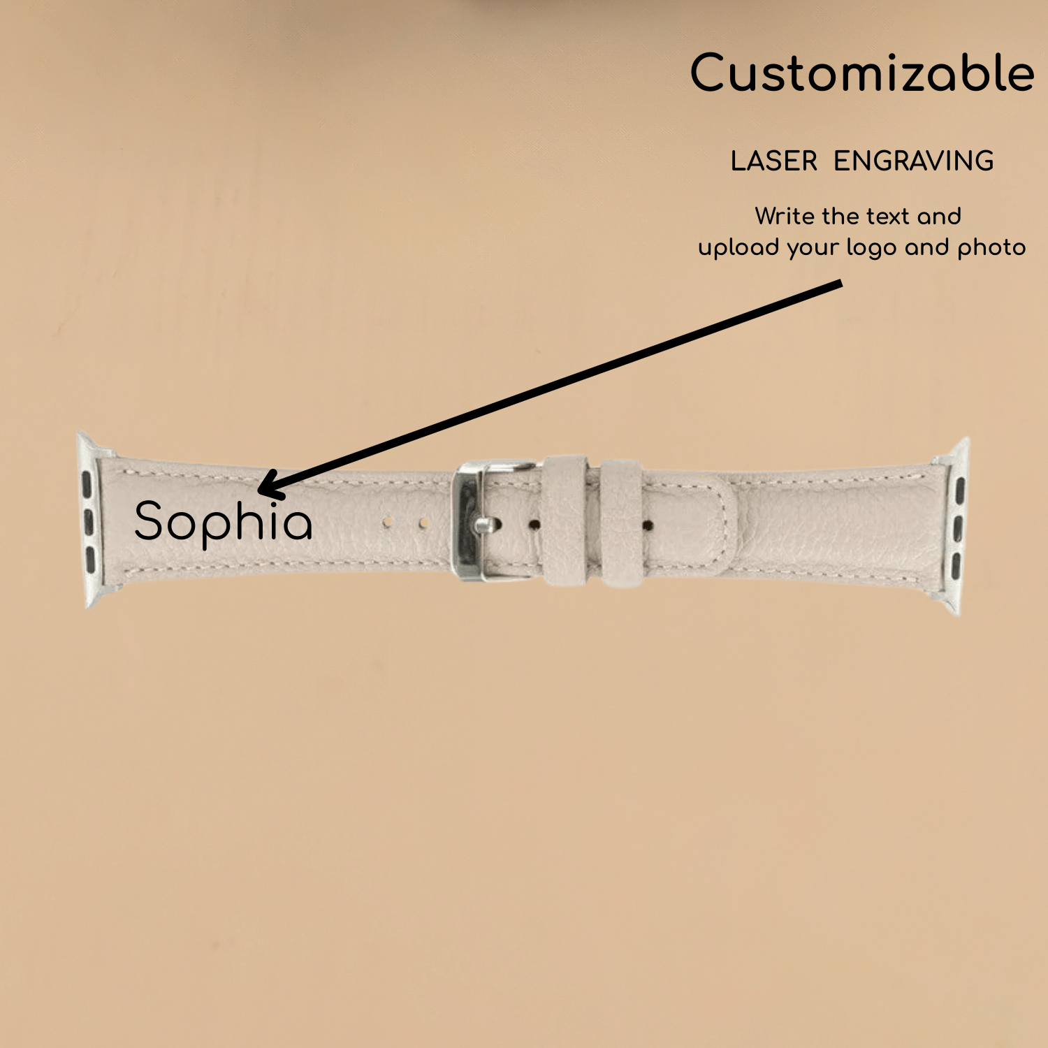 Apple Watch Cream Leather Strap - Boston