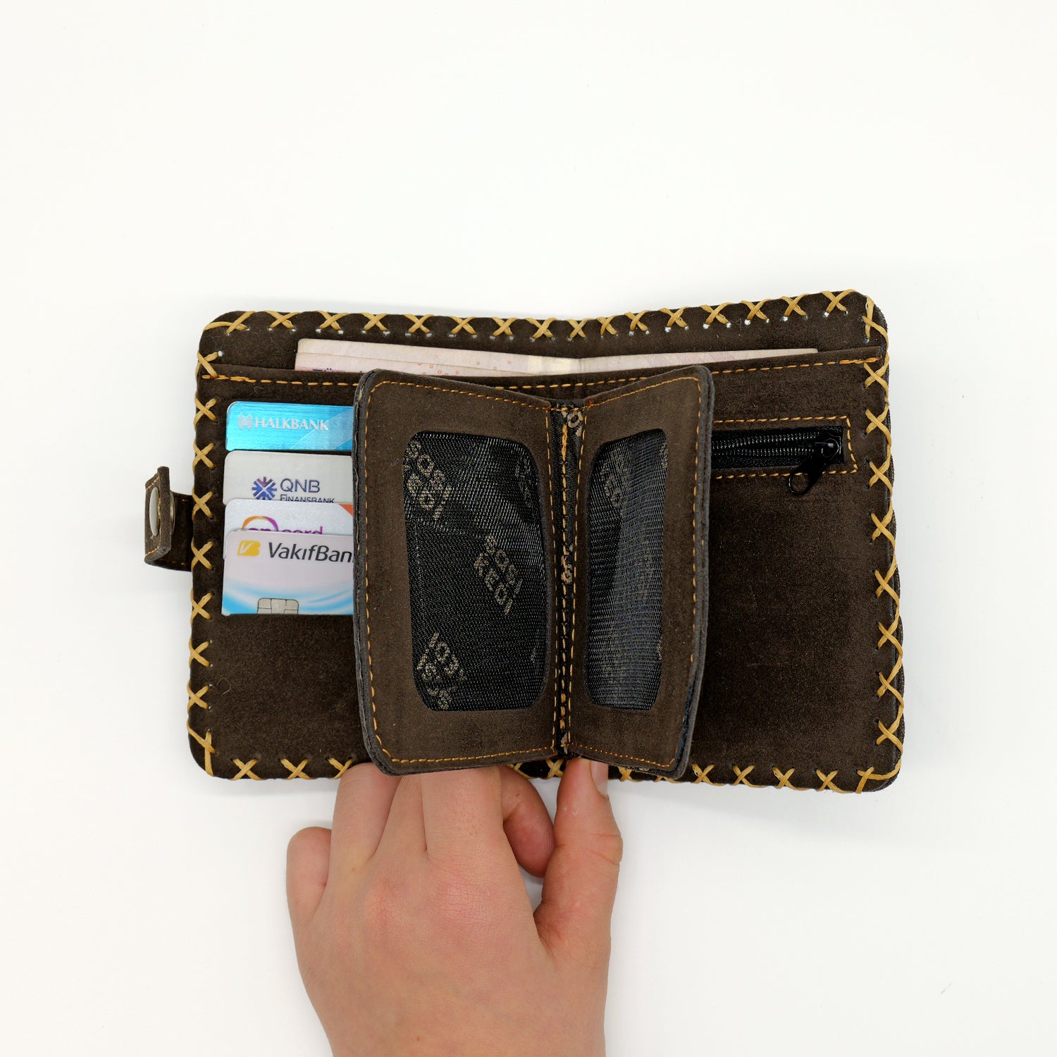 Whimsical Owl Leather Handbag & Wallet Set Of Two - Sage Green