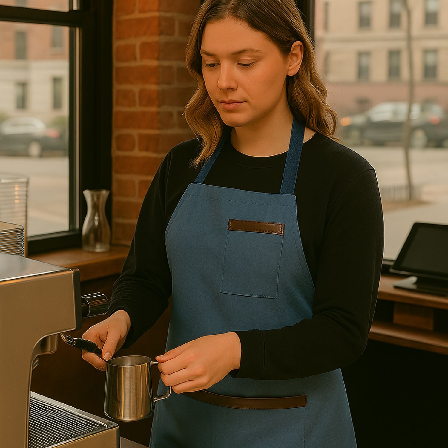 Durable Canvas Work Apron - Steel Blue - Provence