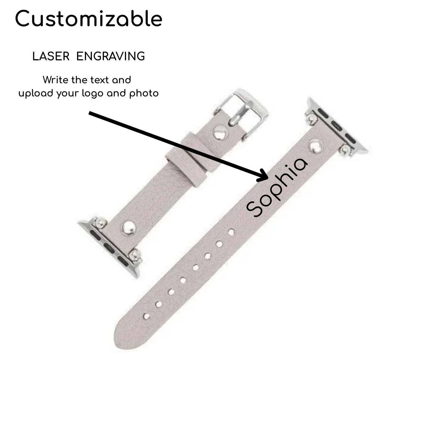 Apple Watch White Leather Strap - Detroit