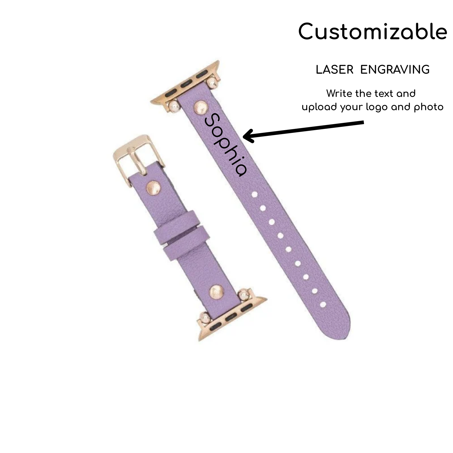 Apple Watch Light Purple Leather Strap - Detroit