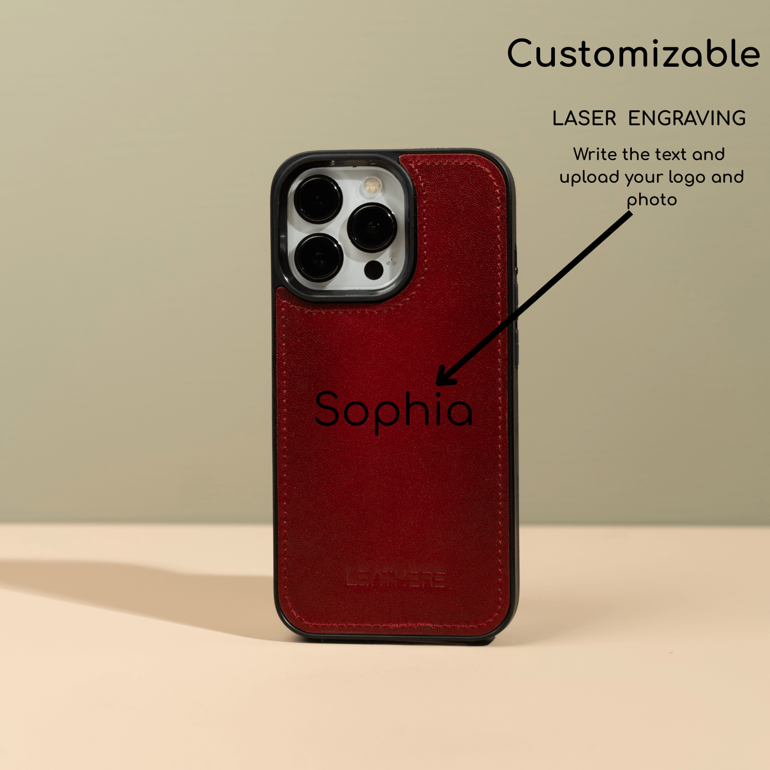 iPhone 16 Series Red Leather Wallet Case - New York