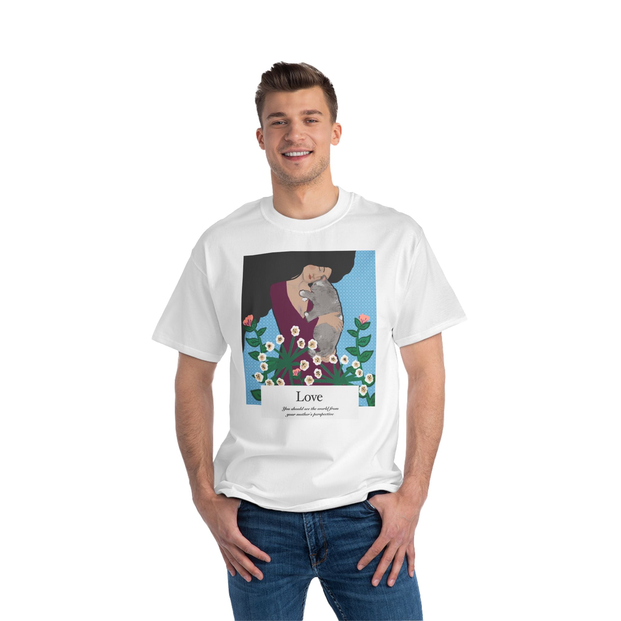 Love Graphic T-Shirt for Cat Lovers | Short-Sleeve Beefy-T® Tee