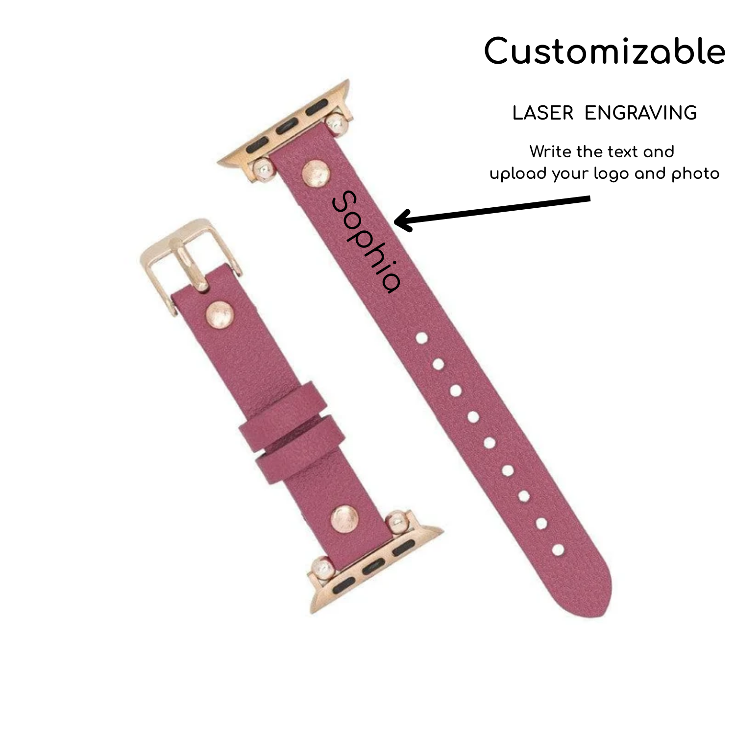 Apple Watch Deep Purple Leather Strap - Detroit