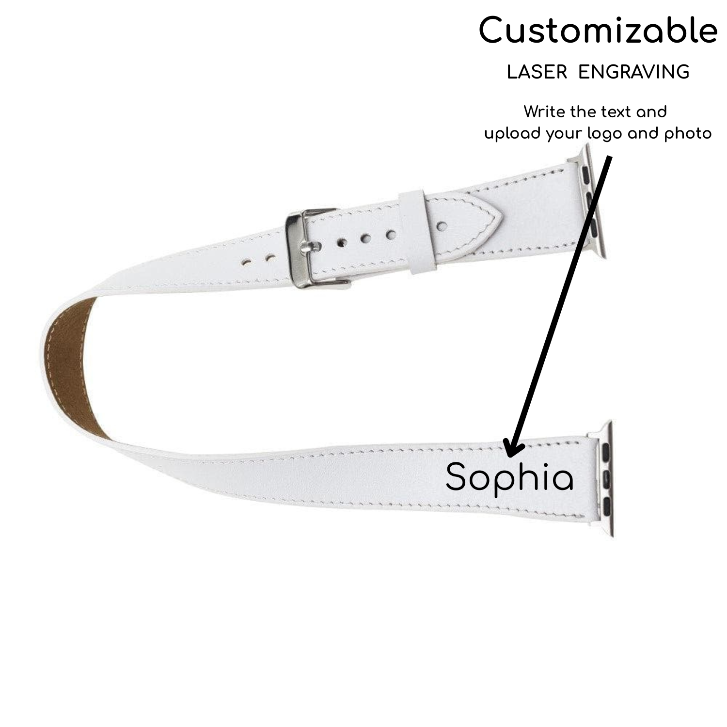Luxury Double Wrap White Leather Apple Watch Band - San Diego