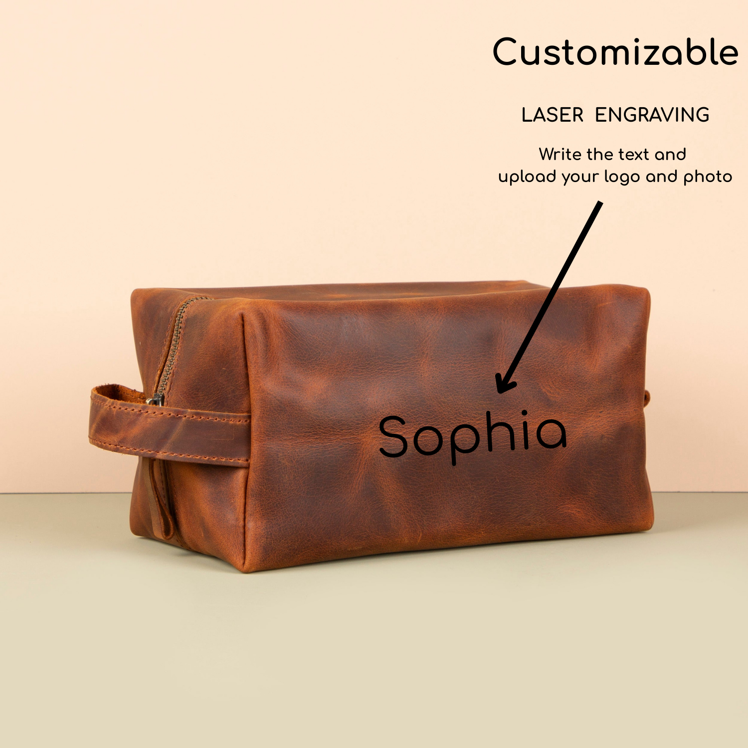 Handmade Leather Makeup Bag - Dark Brown- Minneapolis