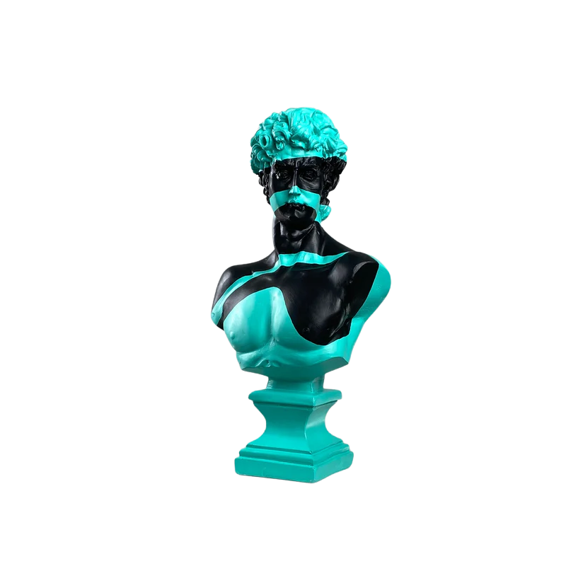 David 'Green Wave' Pop Art Sculpture, Modern Home Decor, Large Sculpture - wboxgo.com