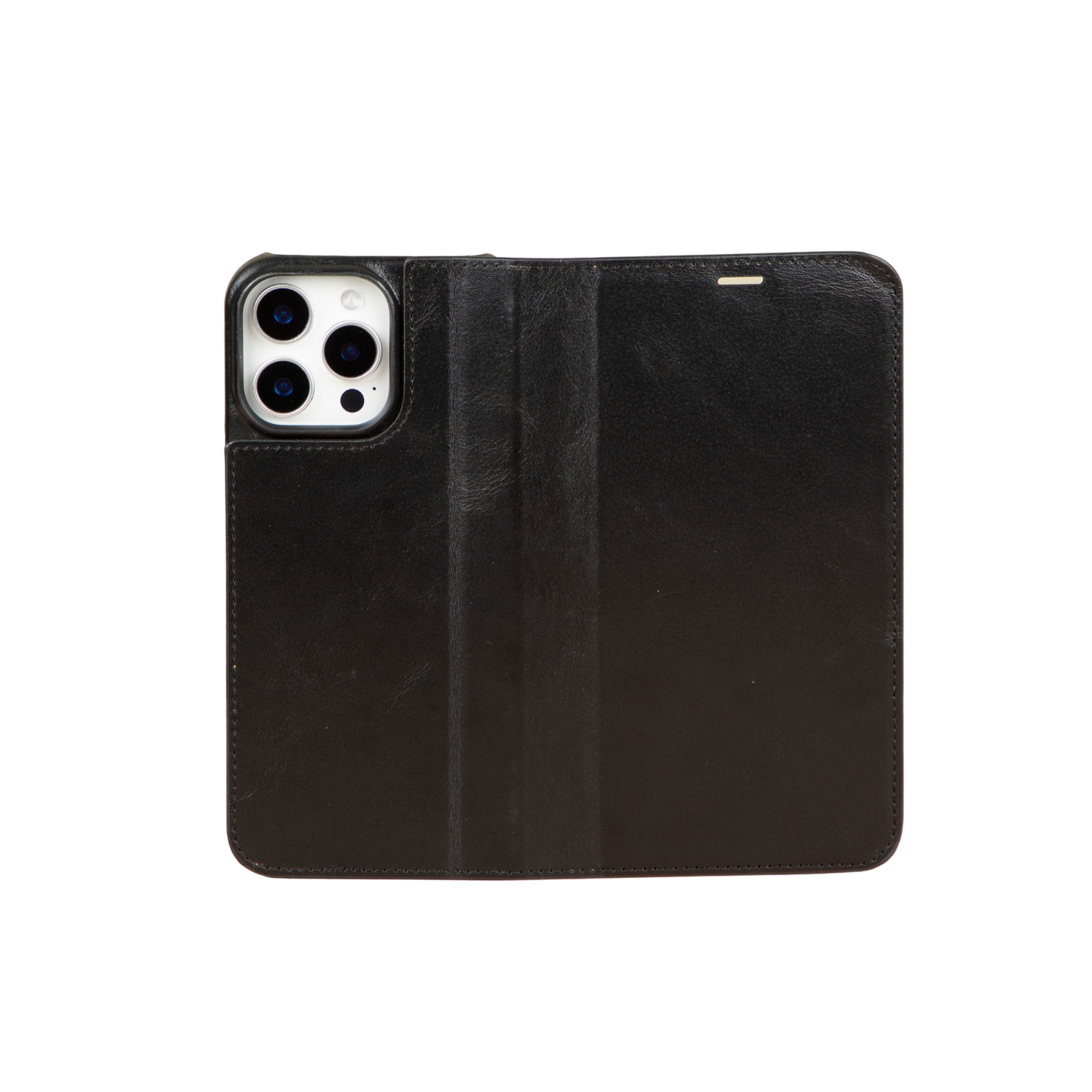 iPhone 16 Series Leather Wallet Case - Black - Seoul