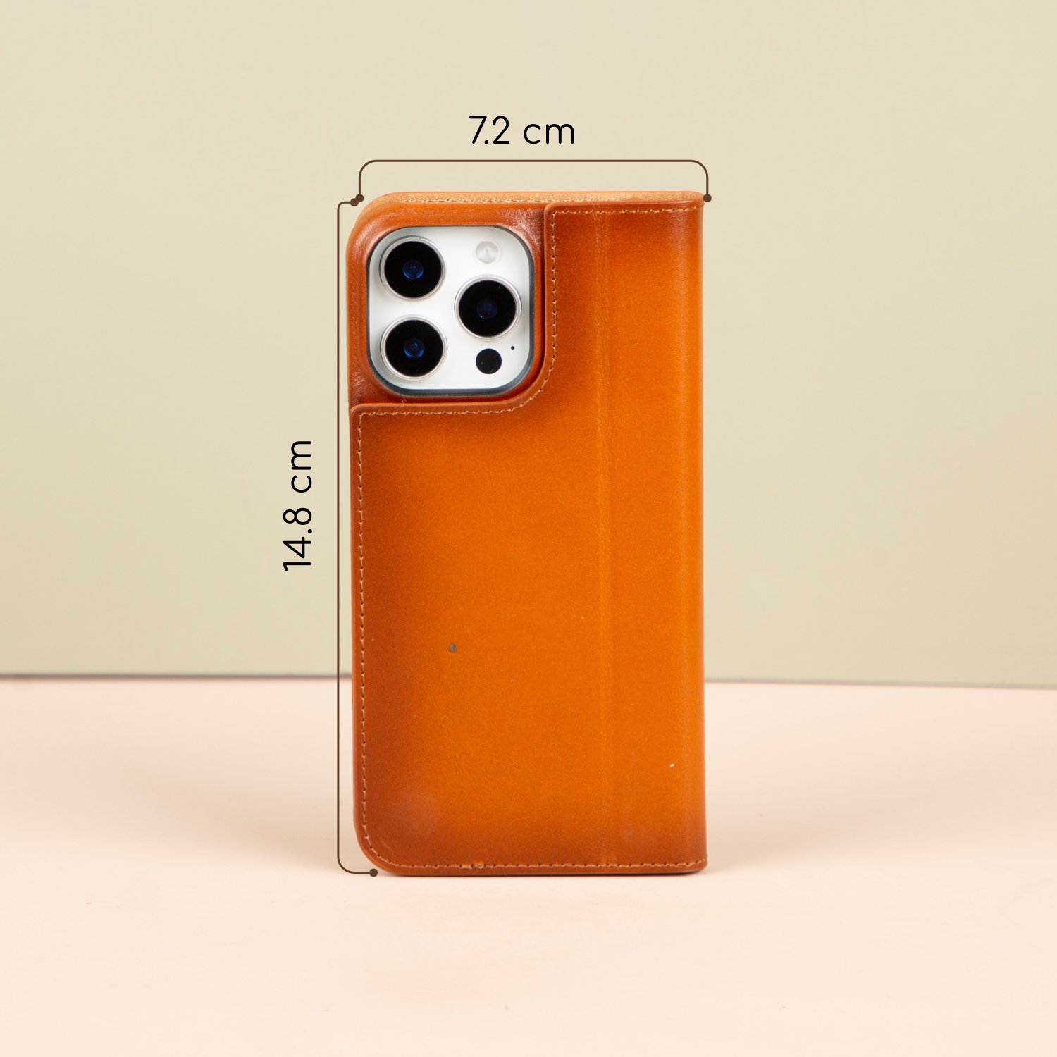 iPhone 16 Series Leather Wallet Case - Orange Brown - Seoul
