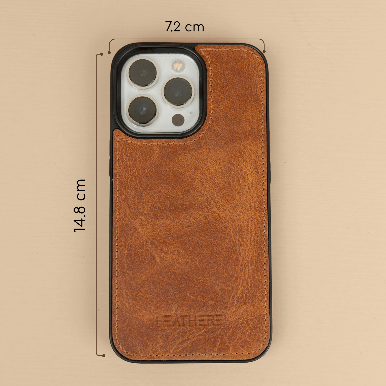 iPhone 15 Series Brown Leather Wallet Case - New York