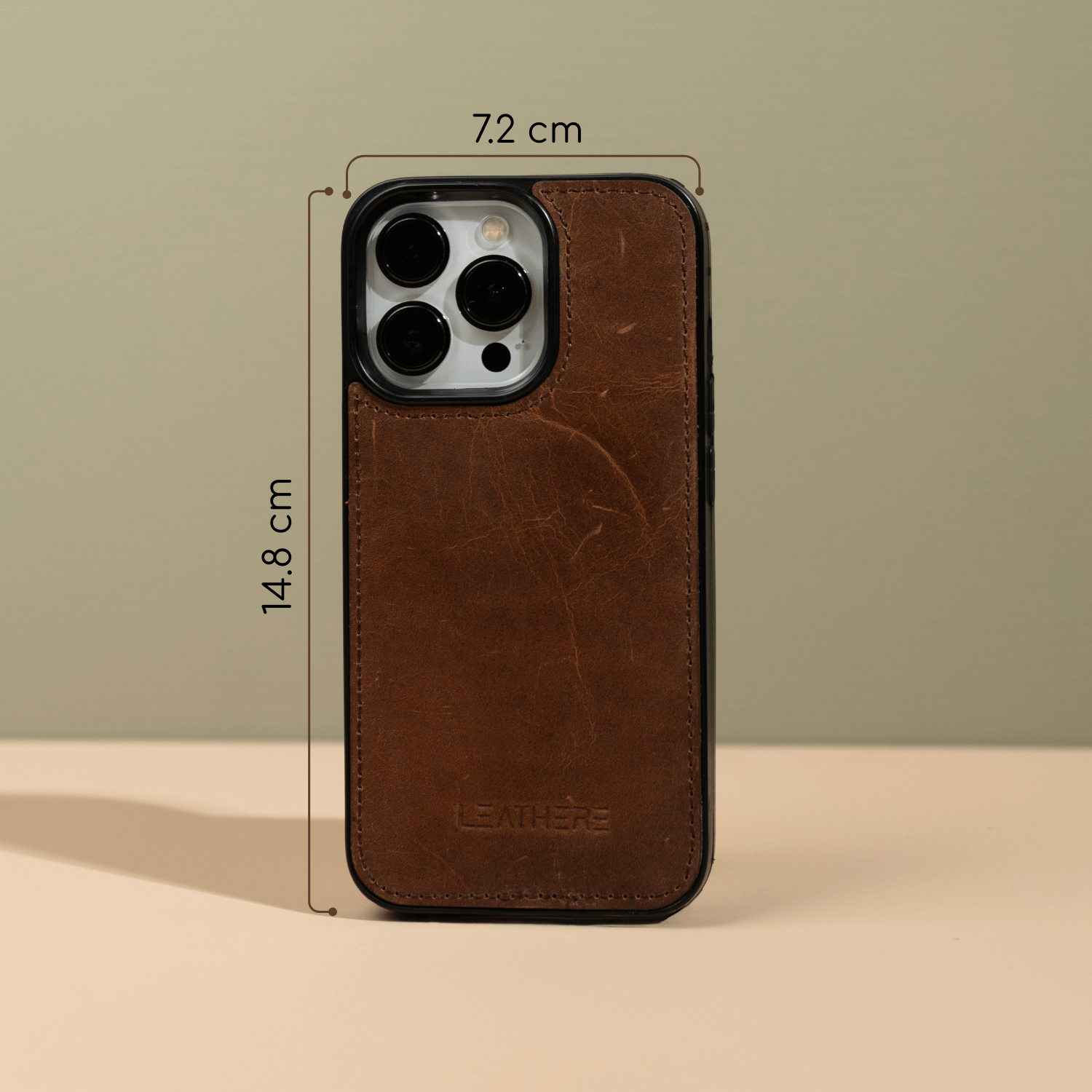 iPhone 14 Series Dark Brown Leather Case - Austin