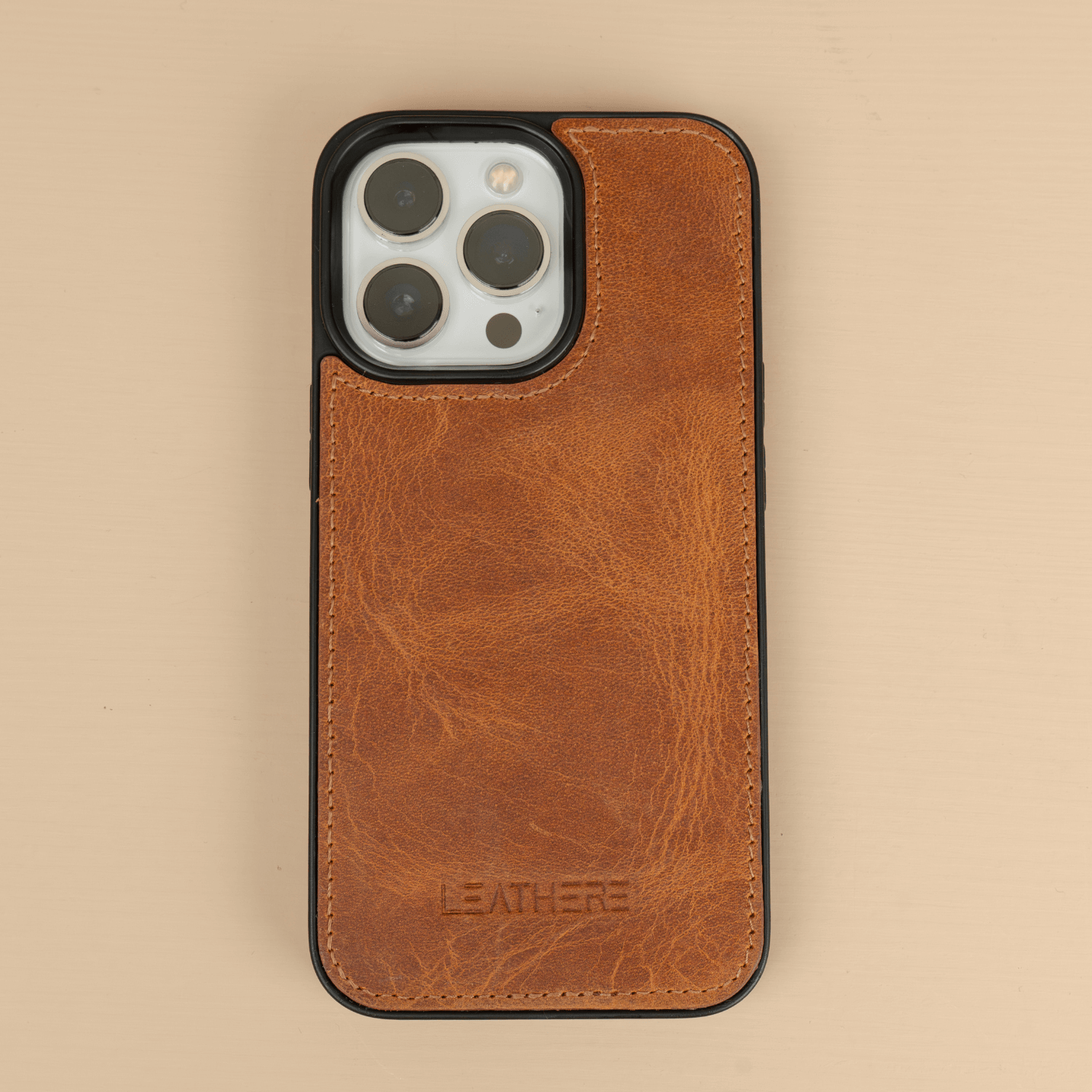 Brown Leather iPhone 16 Series Snap-On Case - LEATHERE