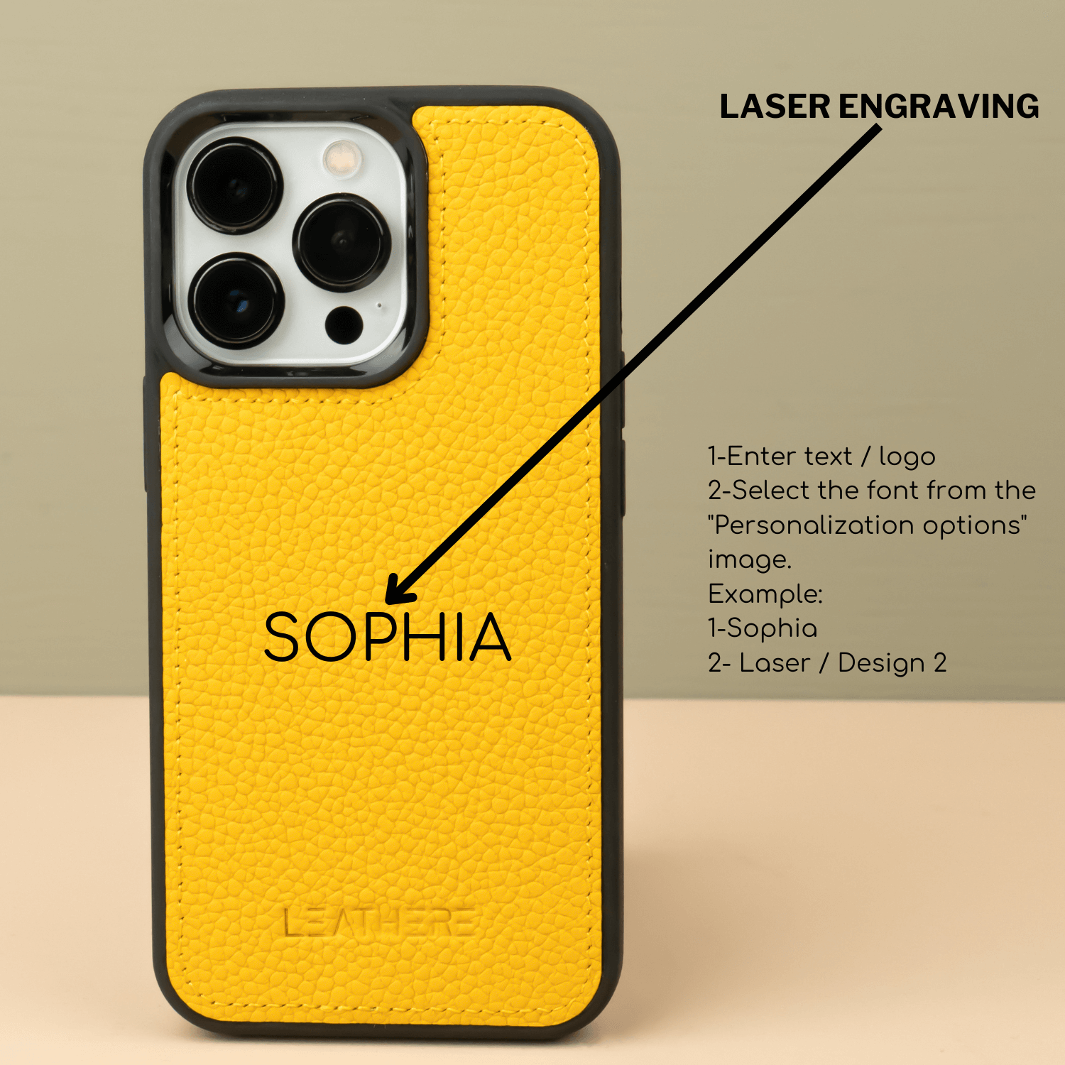 Yellow Leather iPhone 16 Series Wallet Case - LEATHERE