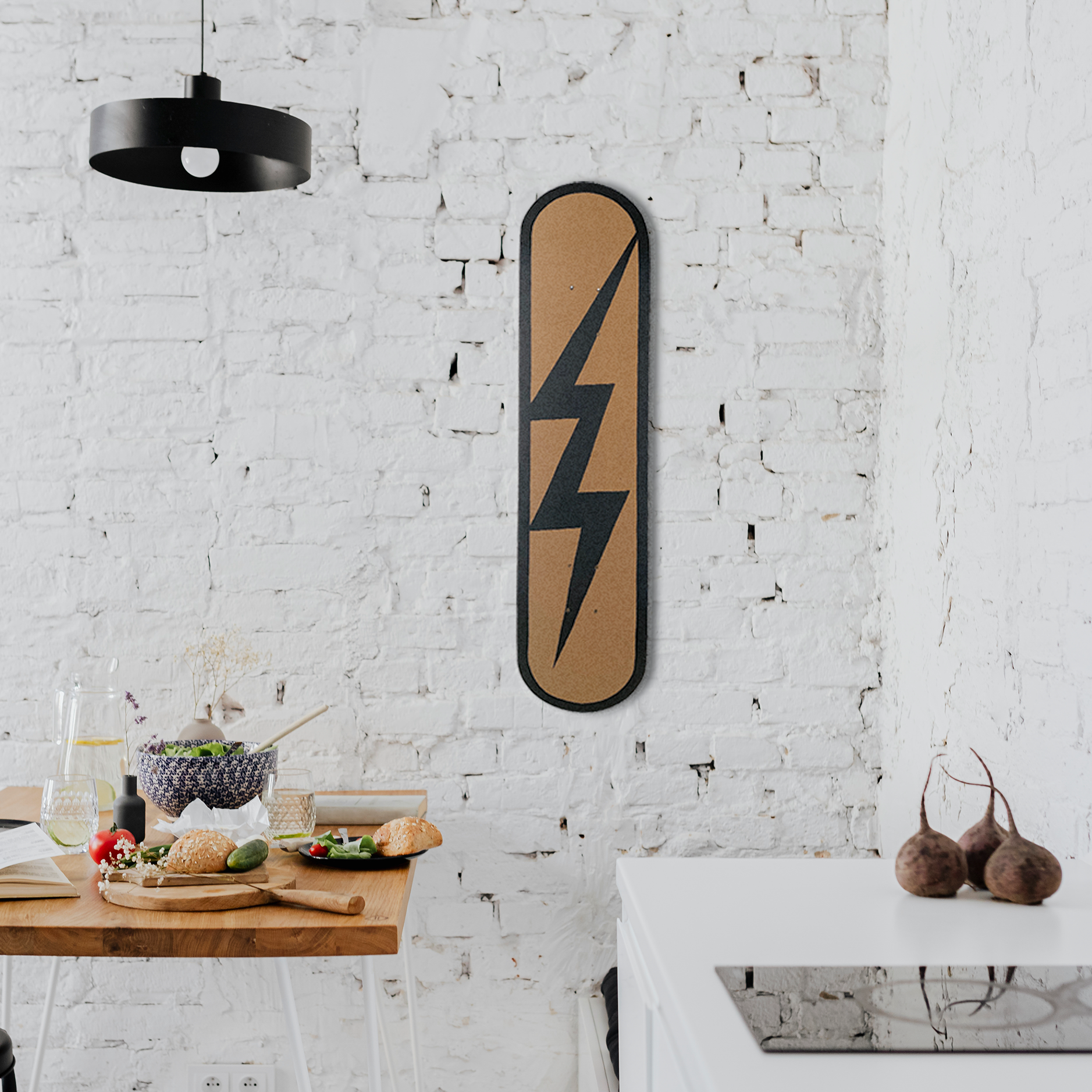 Skateboard Wall Art Set, "Lightning" Hand-Painted Wall Decor - wboxgo.com