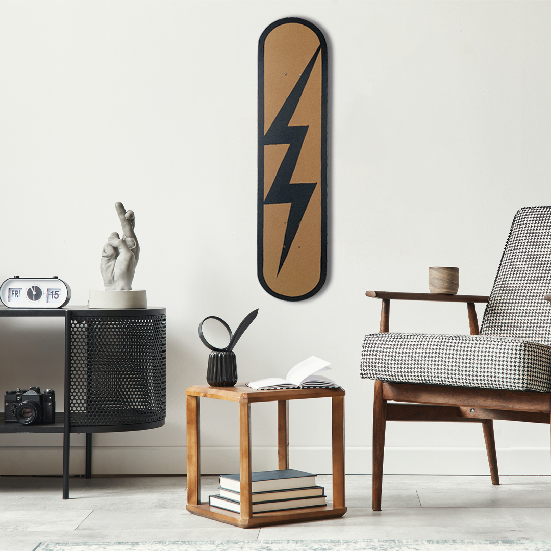 Skateboard Wall Art Set, "Lightning" Hand-Painted Wall Decor - wboxgo.com