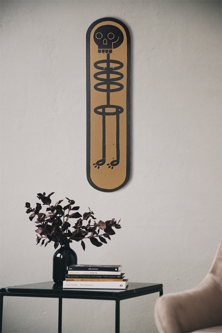 Skateboard Wall Art Set, "Skeleton" Hand-Painted Wall Decor - wboxgo.com