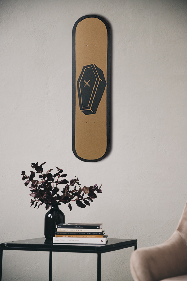 Skateboard Wall Art Set, "Coffin" Hand-Painted Wall Decor - wboxgo.com