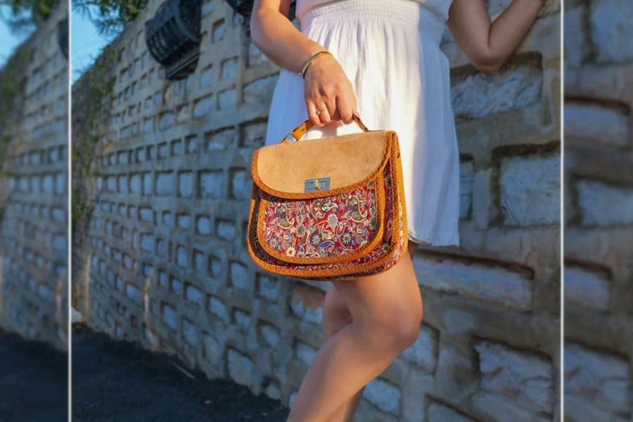 Where Elegance Meets Nature: The Floral Embroidered Suede Leather Bag