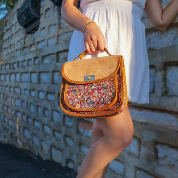 Where Elegance Meets Nature: The Floral Embroidered Suede Leather Bag