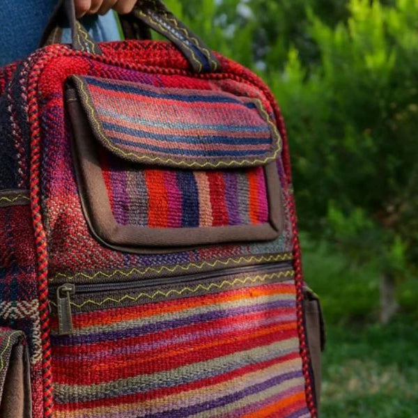 The Art of Weaving: Discover the Handwoven Striped Backpack