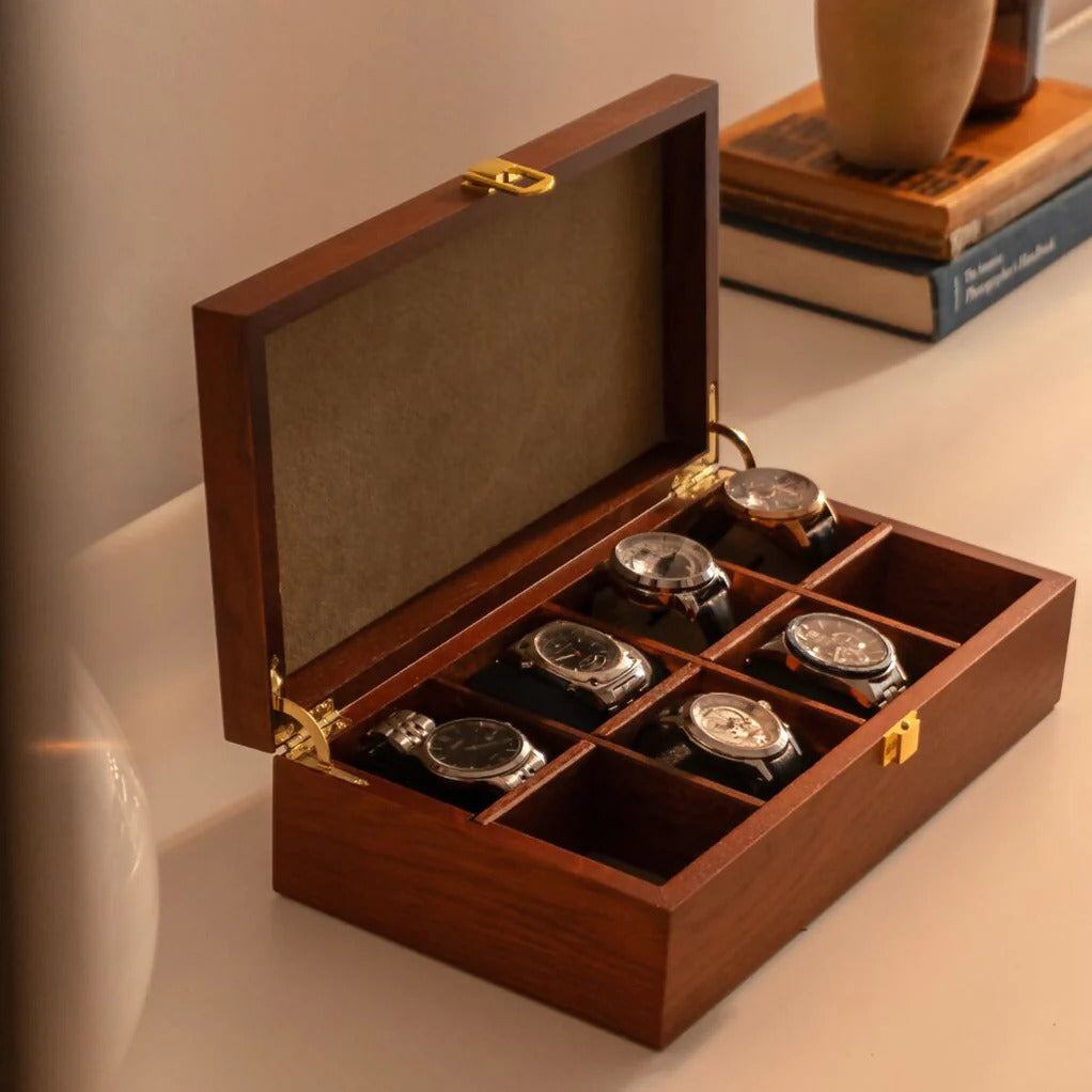 Organize Your Jewelry in Style with the Versatile 8-Compartment Wooden Jewelry Box