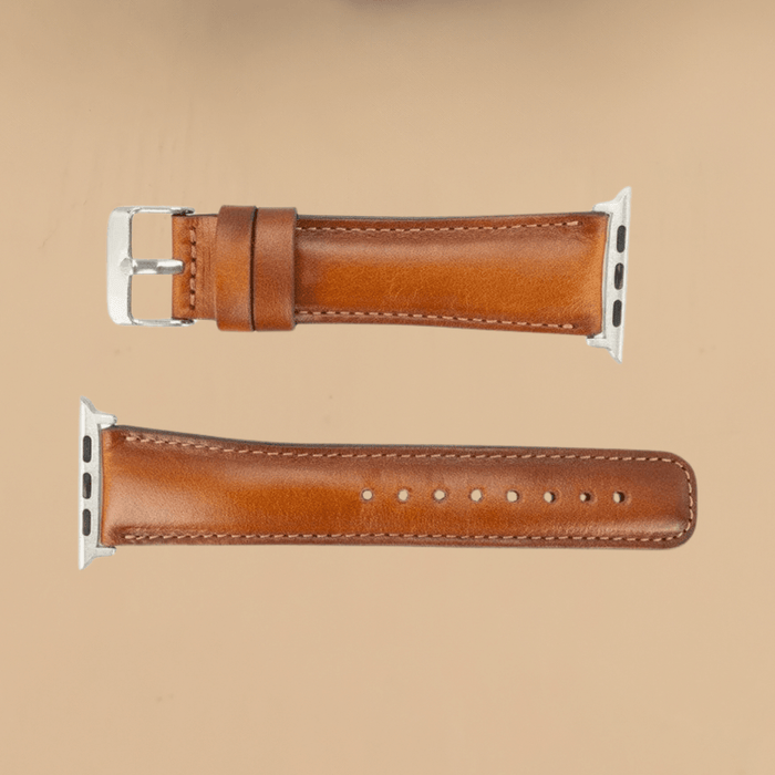 Rustic Brown Leather Classic Apple Watch Band for All Series - LEATHERE