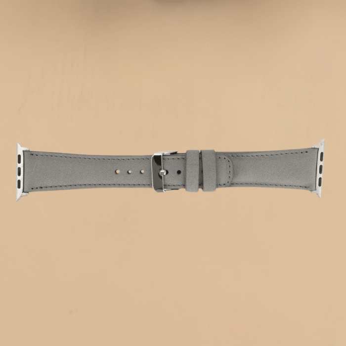 Grey Leather Classic Apple Watch Band for All Series - LEATHERE