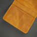 Yellow Leather Thin Wallet with Card Holder - LEATHERE