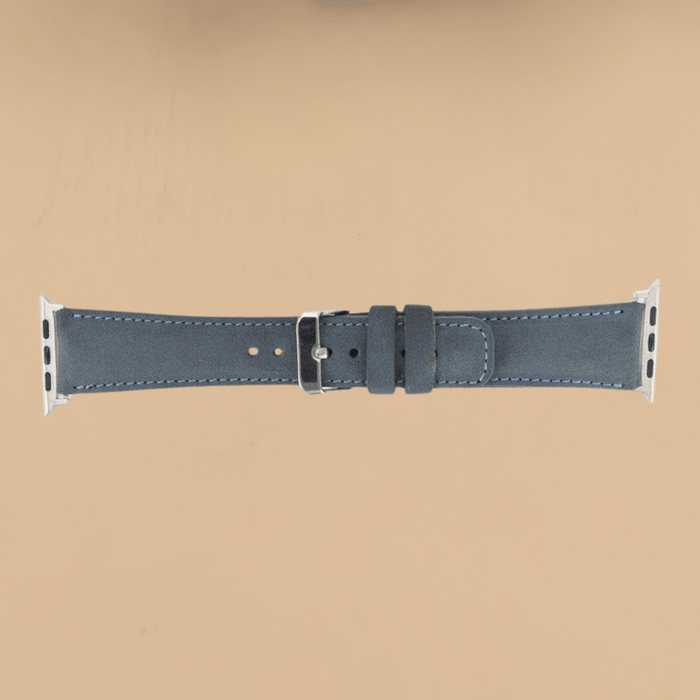 Blue Leather Classic Apple Watch Band for All Series - LEATHERE