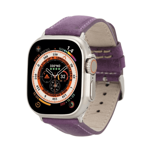 Purple Leather Classic Apple Watch Band for All Series - LEATHERE