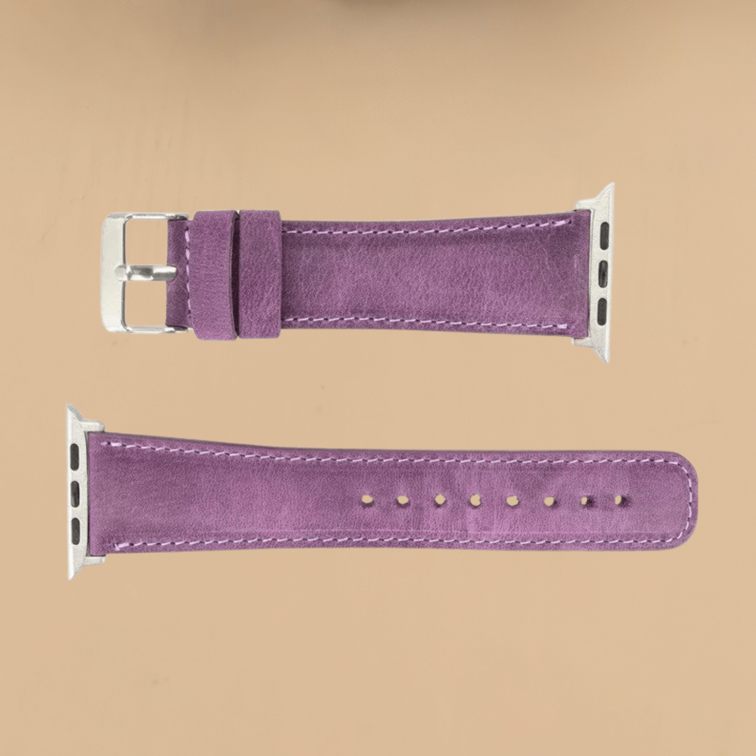 Purple Leather Classic Apple Watch Band for All Series - LEATHERE