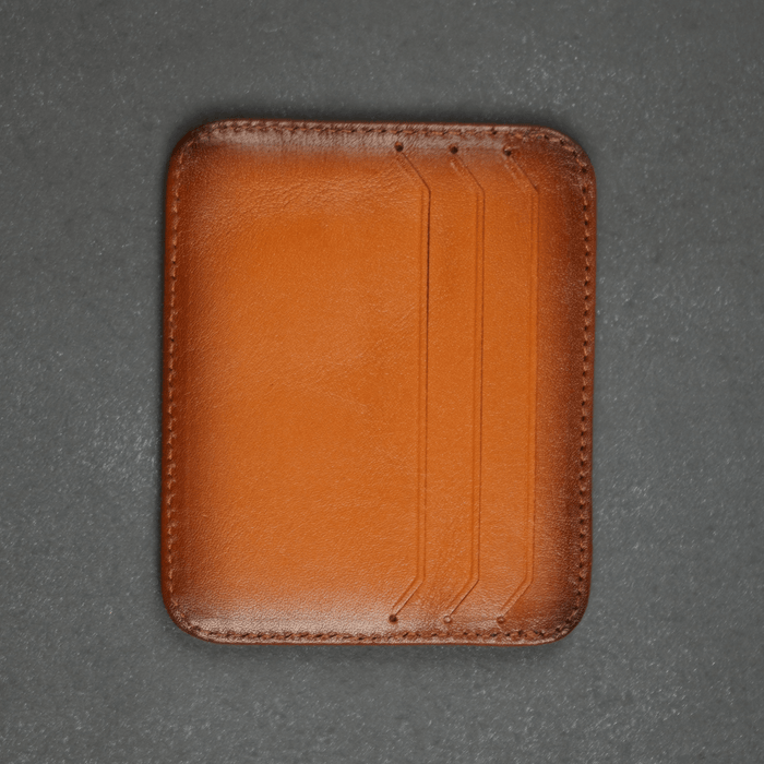 Rustic Brown Leather Thin Card Holder Wallet - LEATHERE