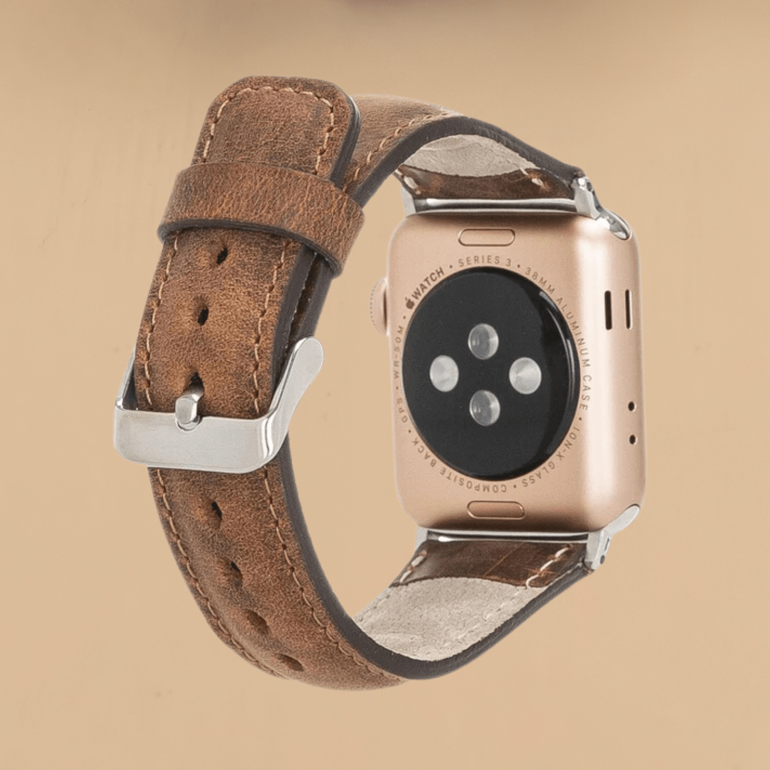 Dark Brown Leather Classic Apple Watch Band for All Series - LEATHERE