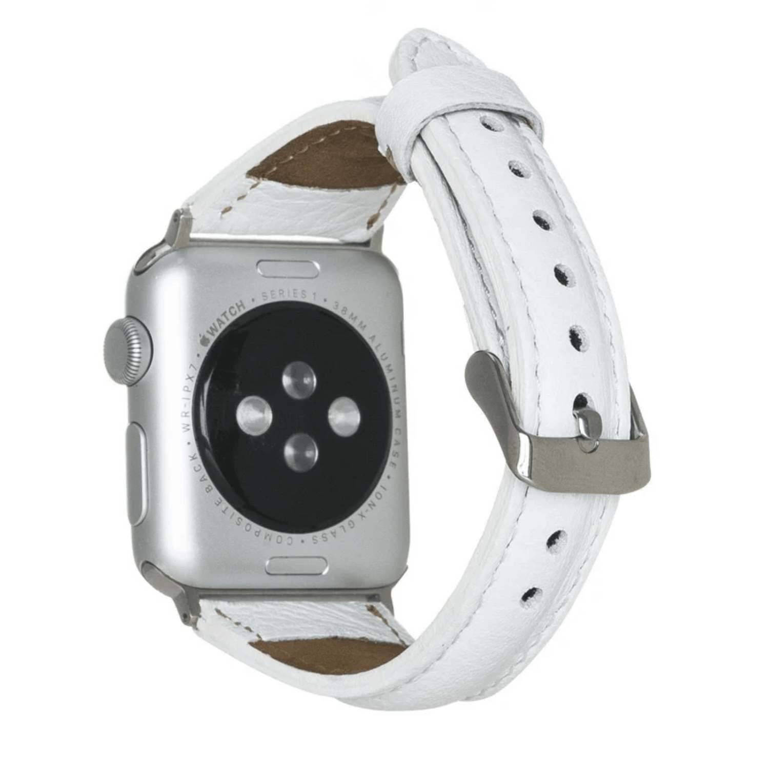 White Leather Slimy Apple Watch Band - LEATHERE