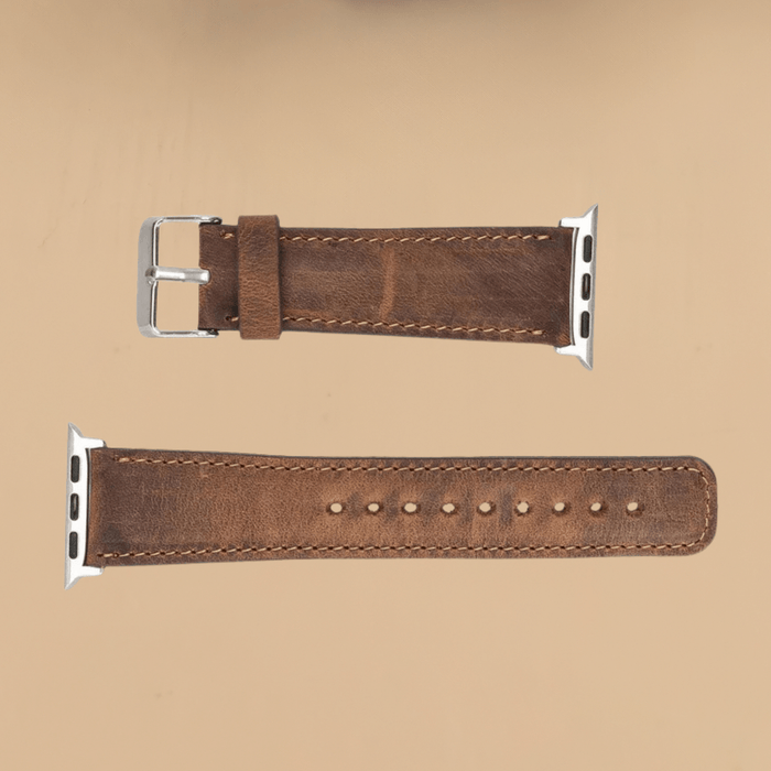 Dark Brown Leather Classic Apple Watch Band for All Series - LEATHERE