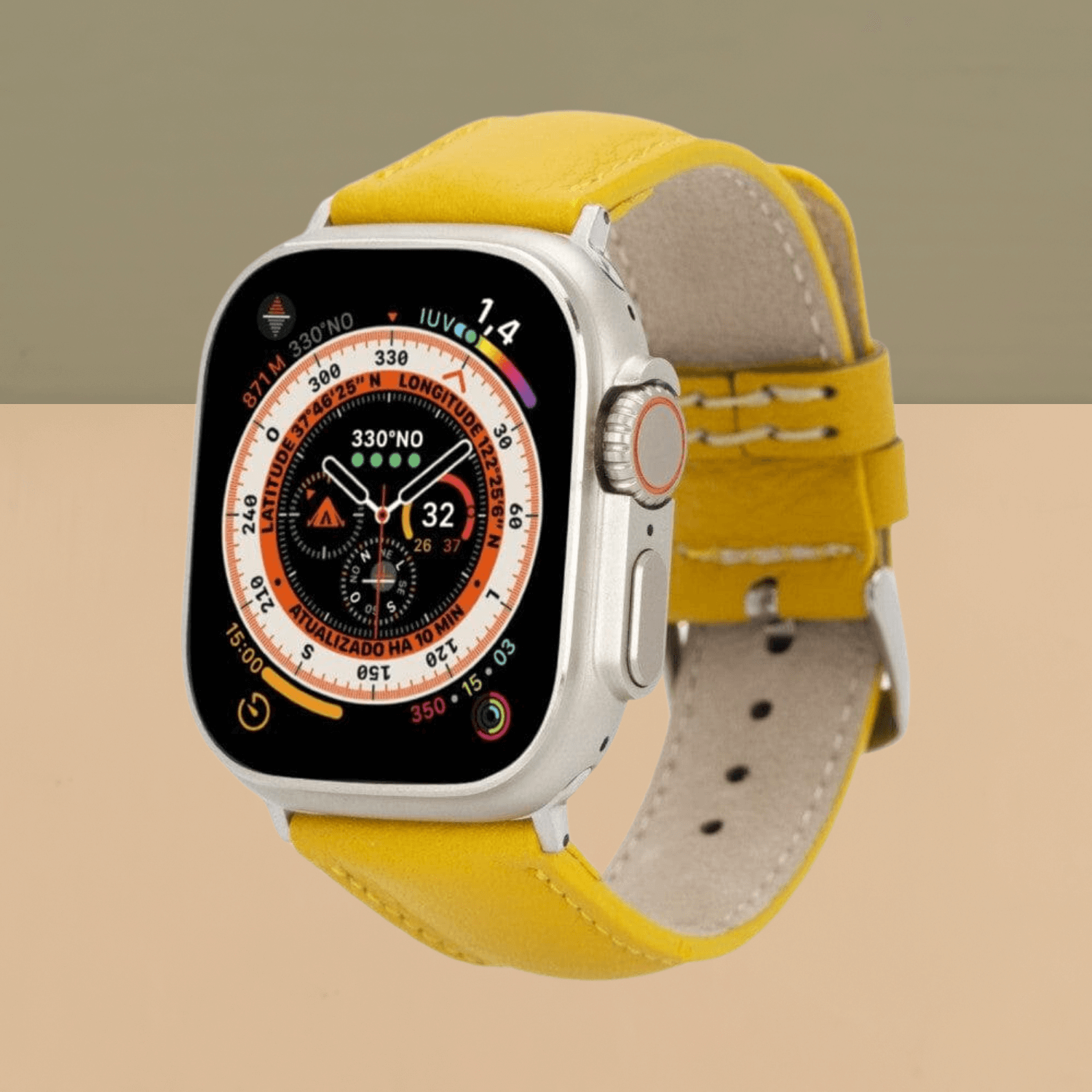 Apple Watch Yellow Leather Strap - Boston