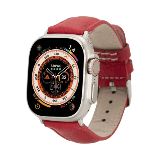 Red Leather Classic Apple Watch Band for All Series - LEATHERE