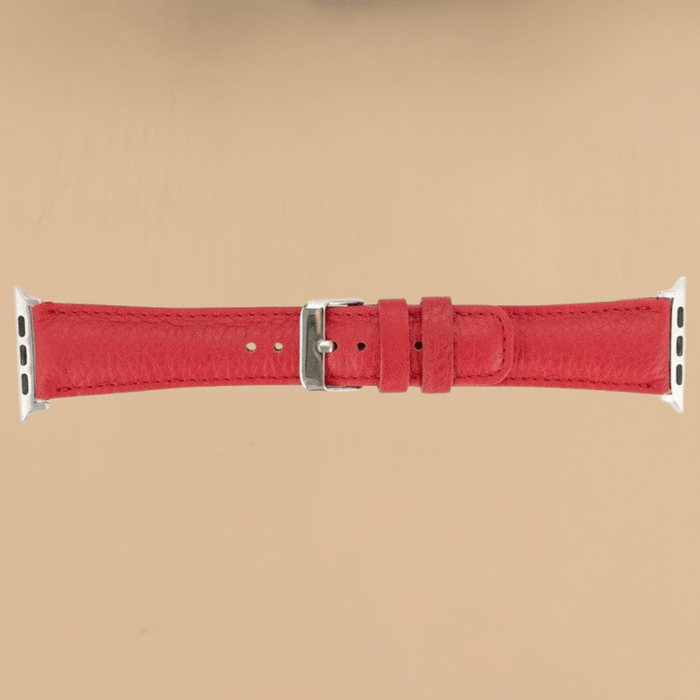 Red Leather Classic Apple Watch Band for All Series - LEATHERE