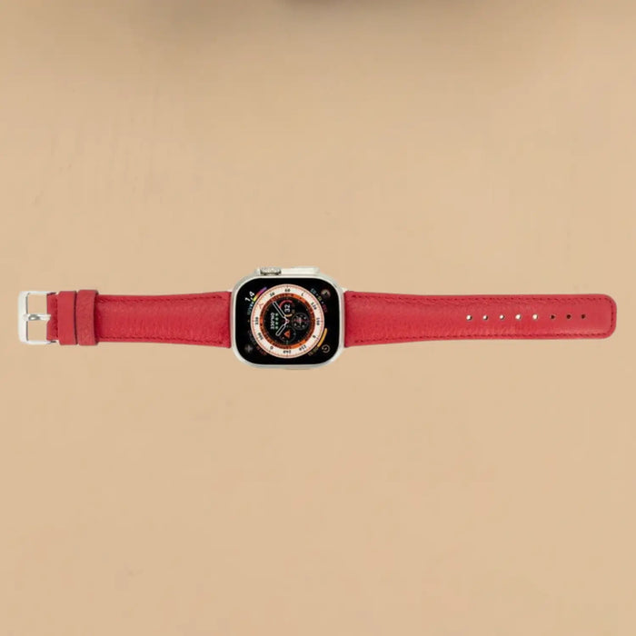 Red Leather Classic Apple Watch Band for All Series - LEATHERE